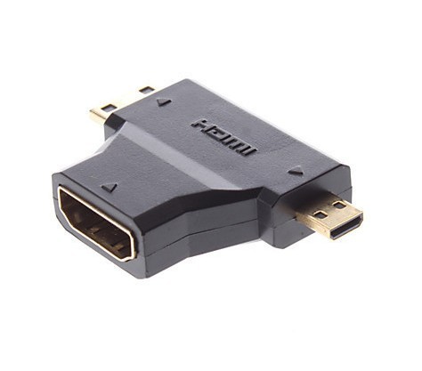 Mini HDMI Male to HDMI Female 360 Degree 90 angled Swiveling Adapter,Gilded [CAB-HDMI-IM360F]