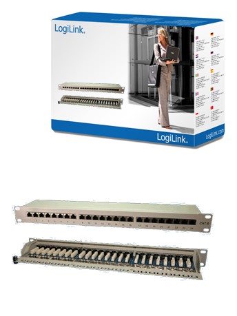 LogiLink CAT 6 Patch Panel 12-Port,fully shielded, 10", grey RAL 7035 [CSP-NP0041]