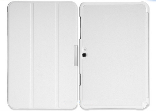 10.1 inch HECC Three Fold Bracket PU Kunstlederen Sleeve voor Samsung ATIV Tab3 XE300TZC 3000TC -Pink [SLV-SXE300T-01PI]